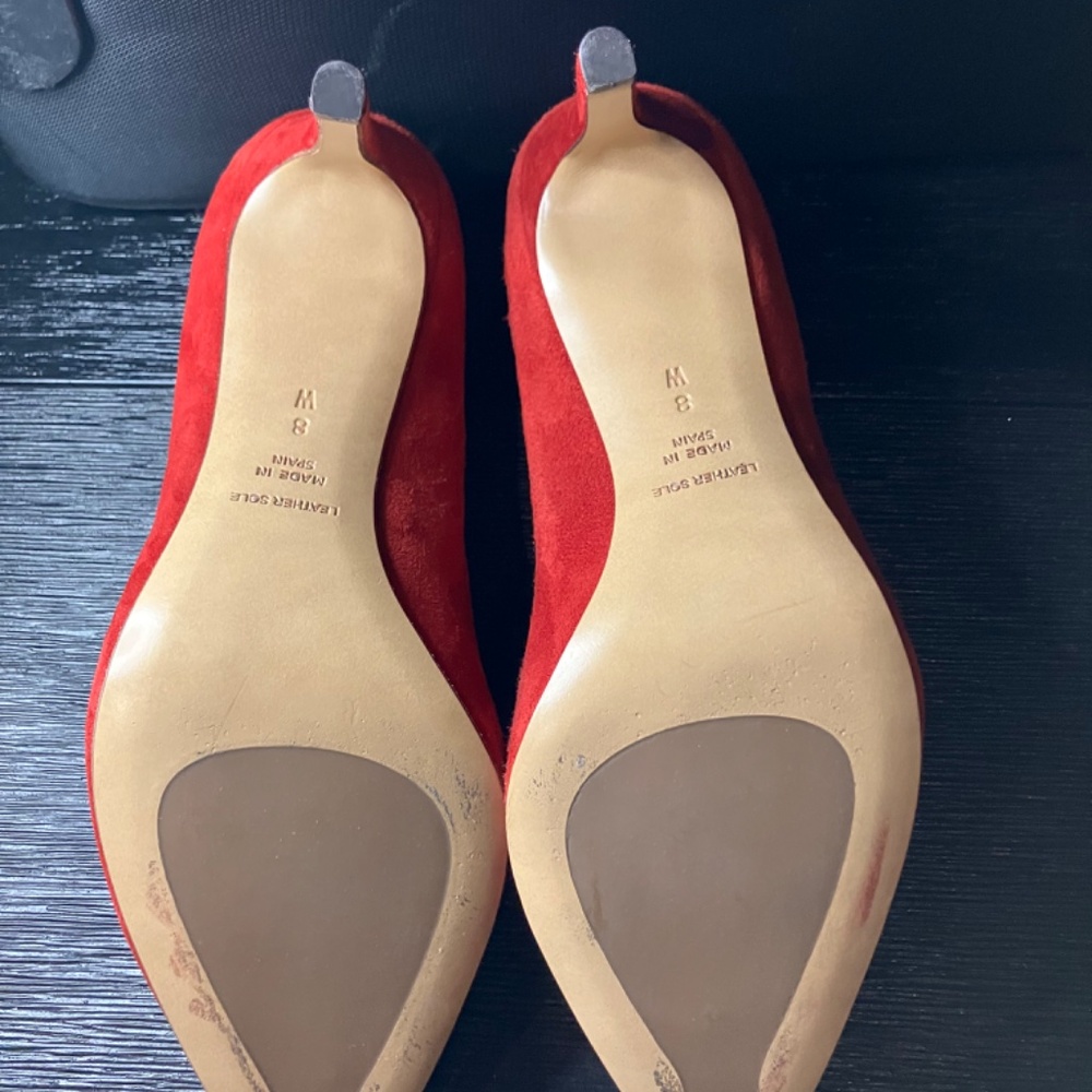 Inez Lola Pumps, Red Suede, Size 8 Roomy - Picture 9 of 9